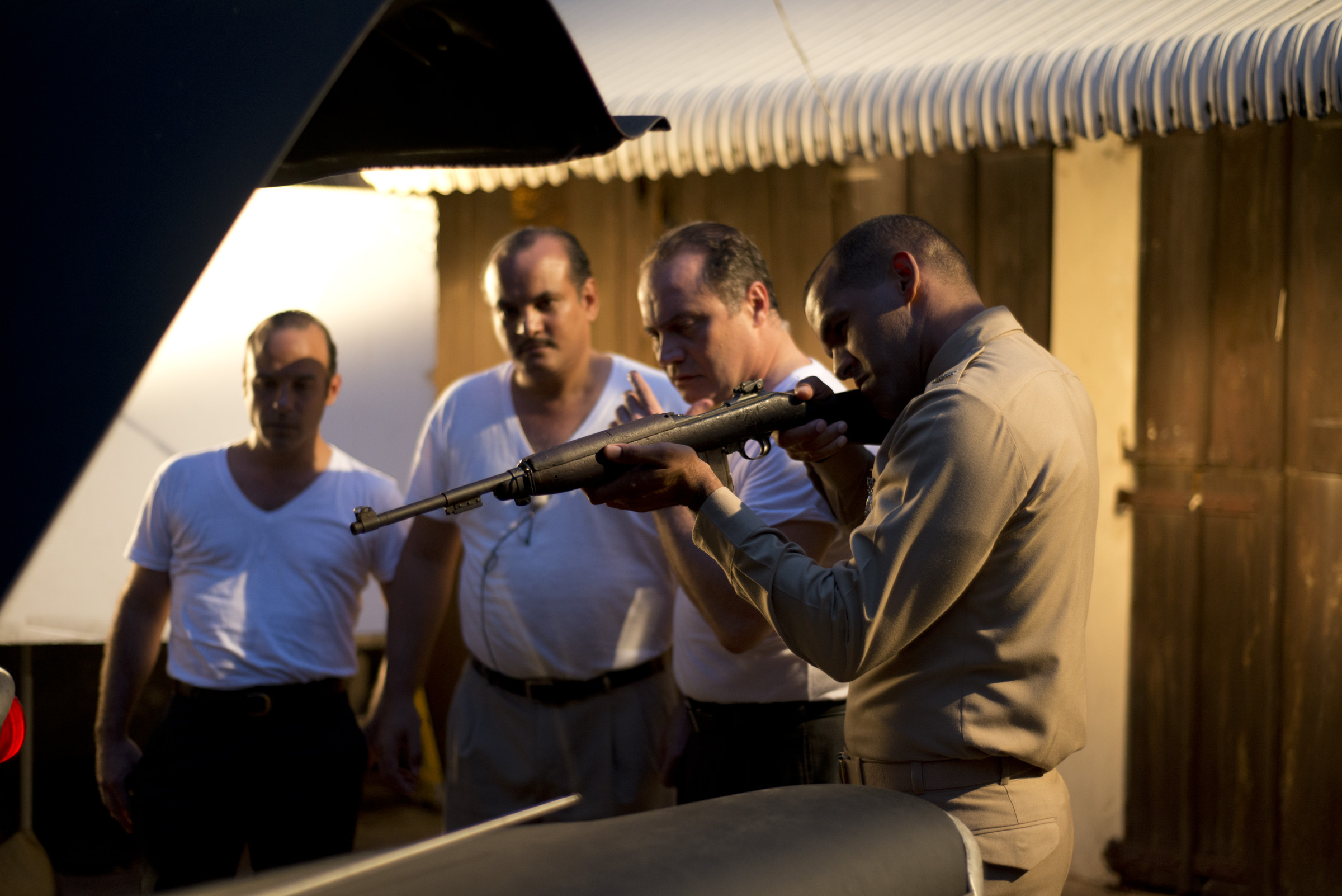 In the set of Kill the dictator, with Amauri Nolasco, Liche Ariza and Benjamin Garcia.