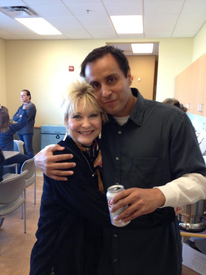 Dee Wallace, Michael Placencia on set of 