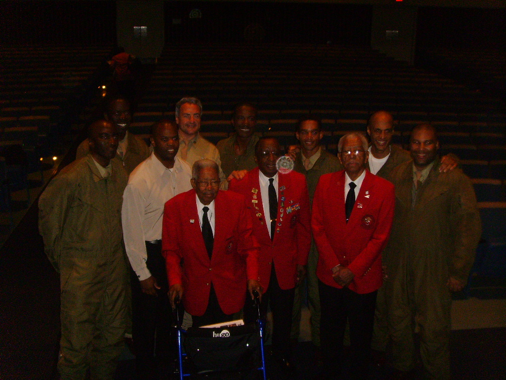 With some of the original Tusekgee Airmen after performing 
