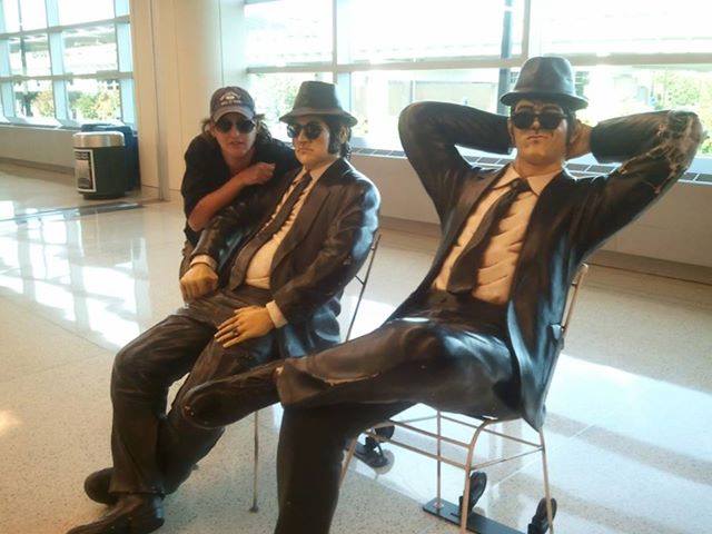 Waiting for our next gig flight Chicago O'Hare International Airport