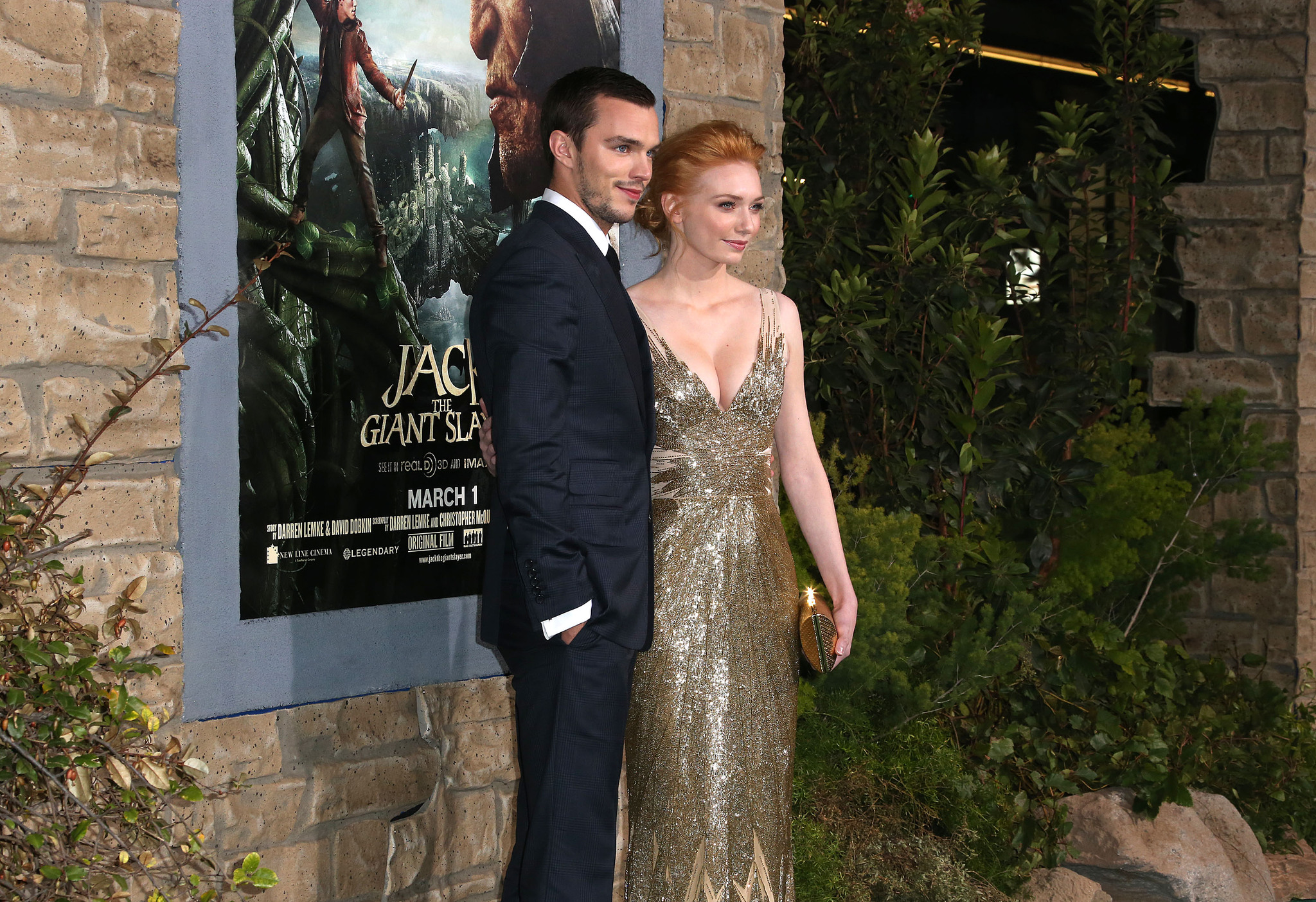 Nicholas Hoult (L) and actress Eleanor Tomlinson attend the Premiere Of New Line Cinema's 