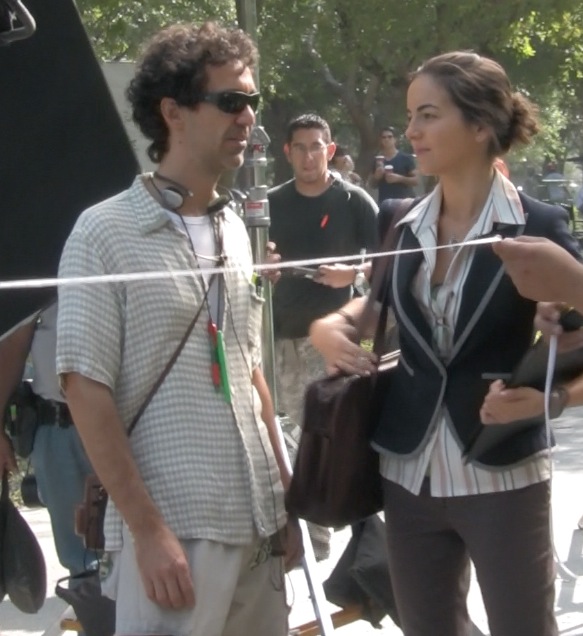 Director Angel Gracia and actress Camilla Belle on the set of From Prada to Nada