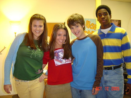 Alex with the stars of Ned's Declassified: 