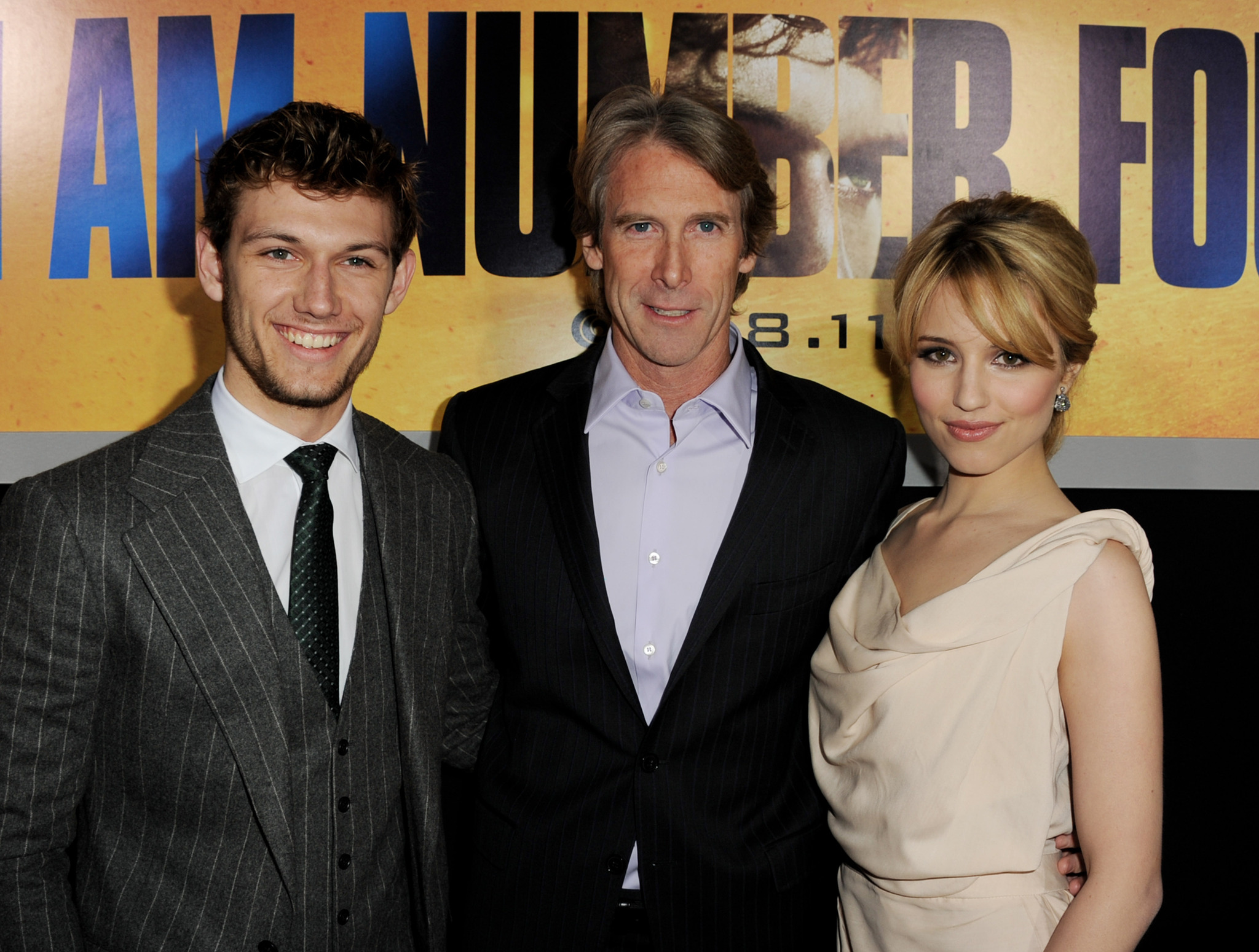 Michael Bay, Alex Pettyfer and Dianna Agron at event of Mano numeris ketvirtas (2011)