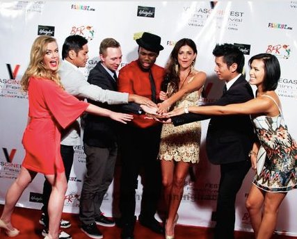 Megan Nguyen with cast of 