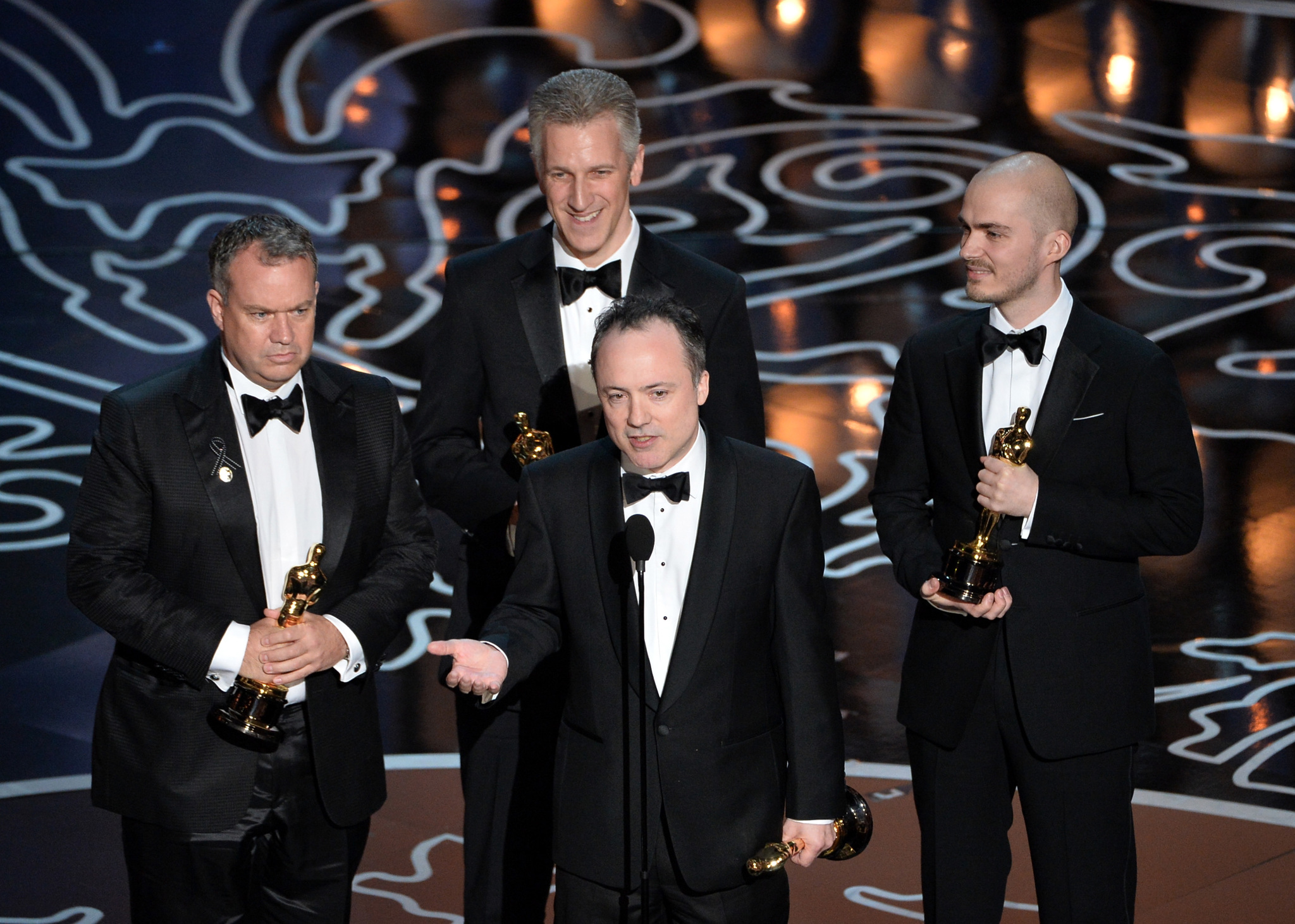 Neil Corbould, Tim Webber, Chris Lawrence and David Shirk at event of The Oscars (2014)