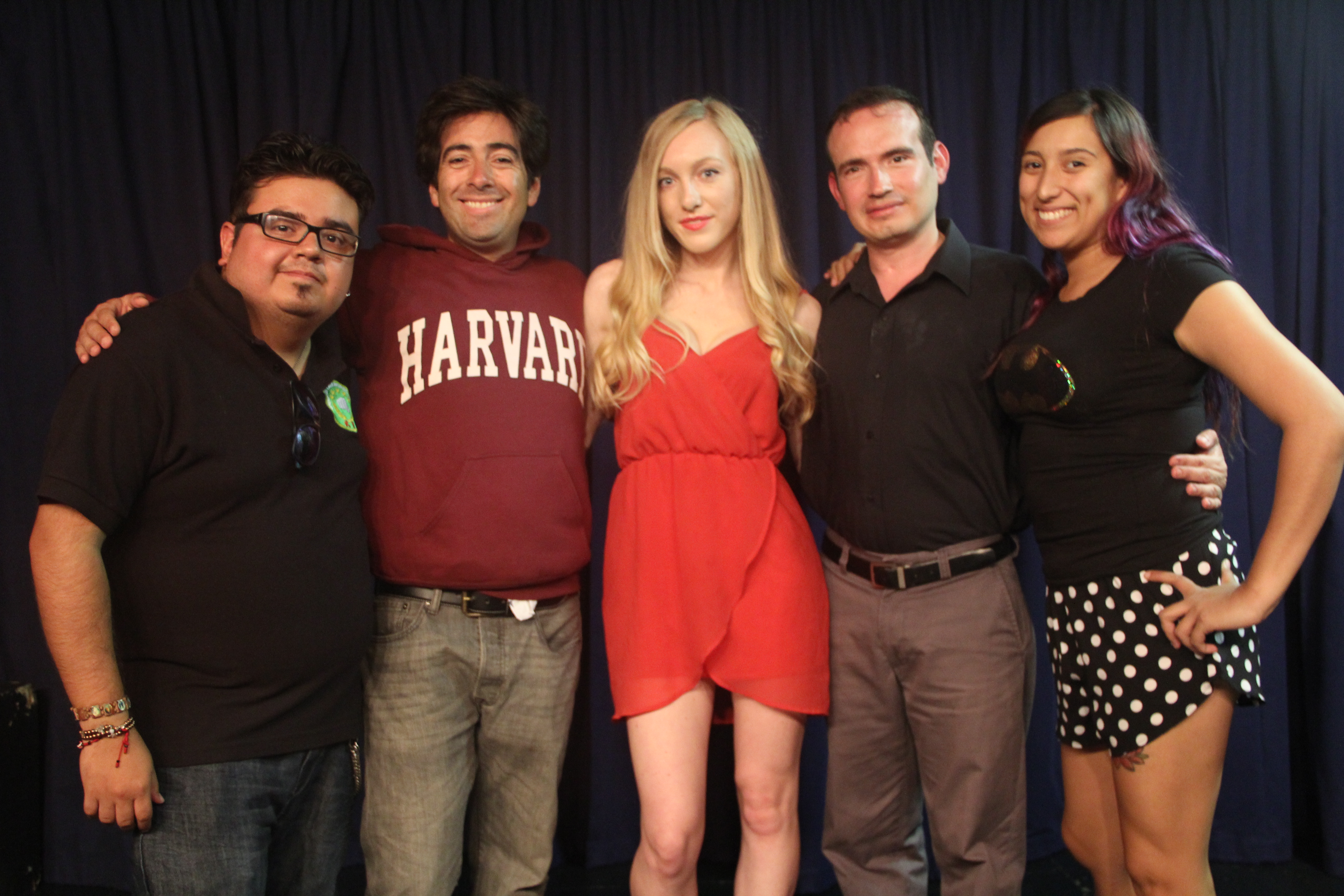 Pedro Araneda with his students of the International Institute of Film & Acting IFA and actress Chelsii Carter.