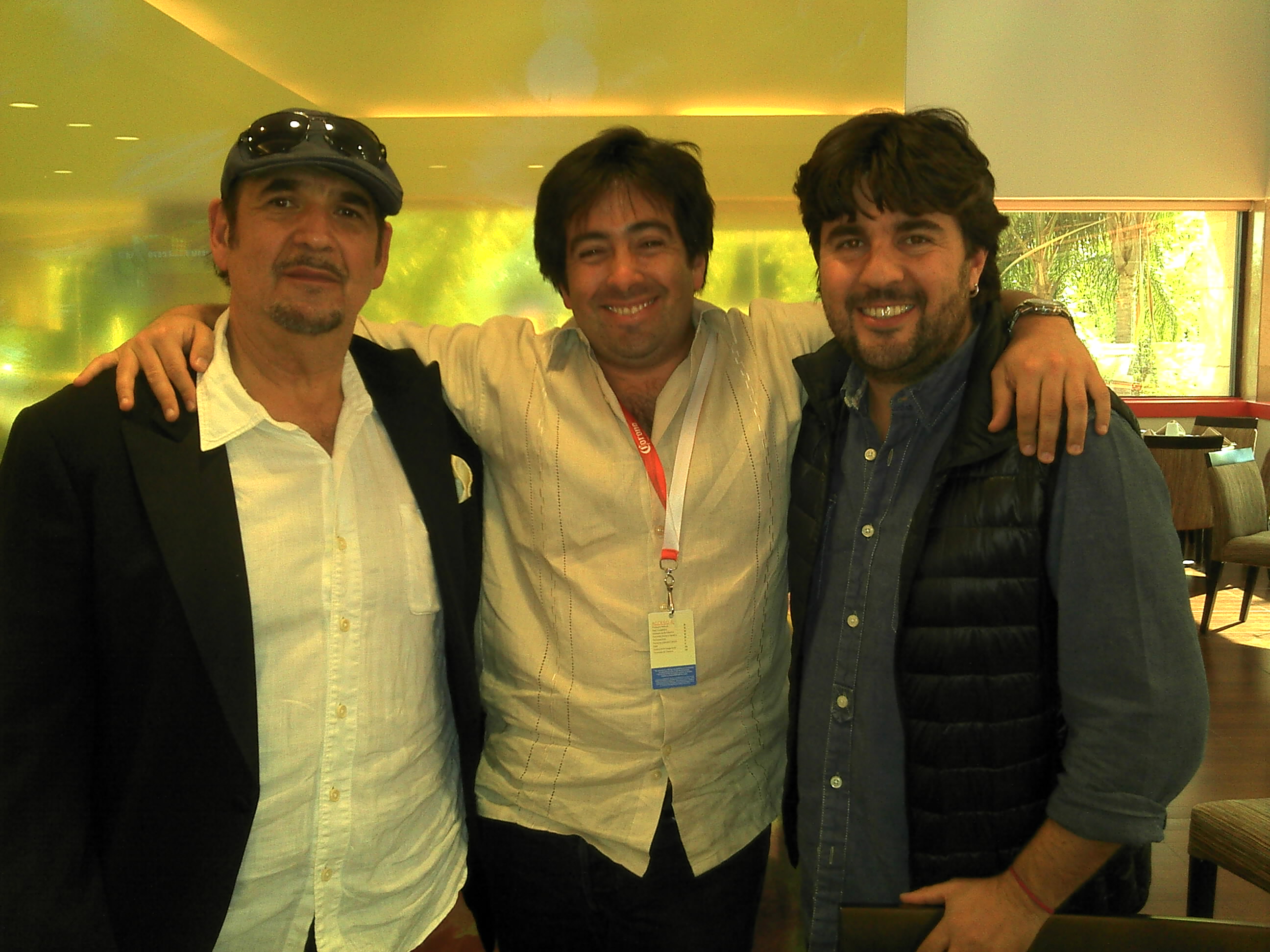 Cinematographer Gabriel Beristain (Left), Producer/Director Pedro Araneda (Center) and Cinematographer Tato Flores (Right) during the Guadalajara Film Fest.