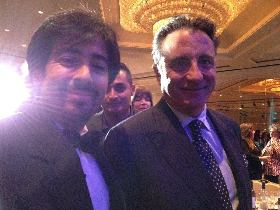Pedro Araneda and Andy Garcia during a benefit dinner.