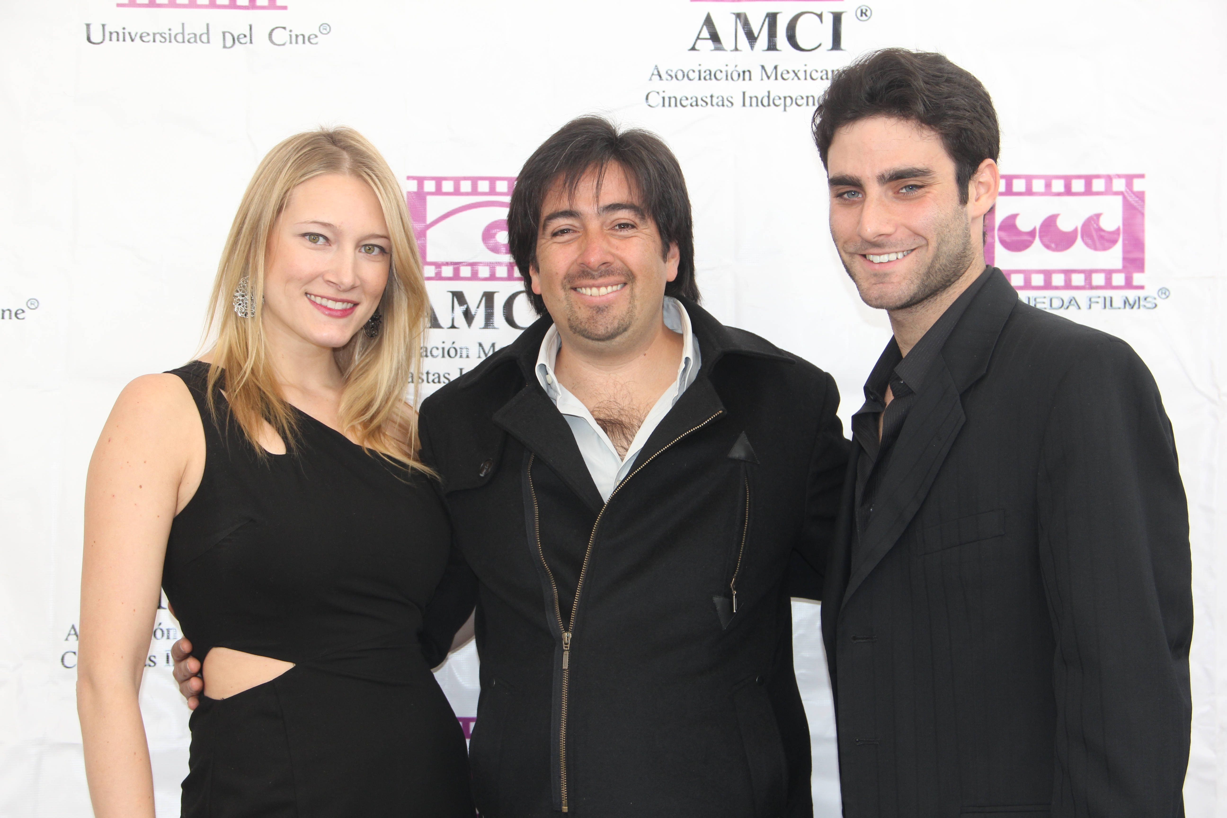 PAige Sturges (Left), Pedro Araneda (Center) and Kyle Colton (Right) at the junket after finishing principal photography of Alicia's Dream.