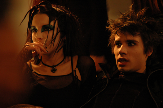 Kate Sissons and Justin Mcdonald in a scene from Vampire Diary.