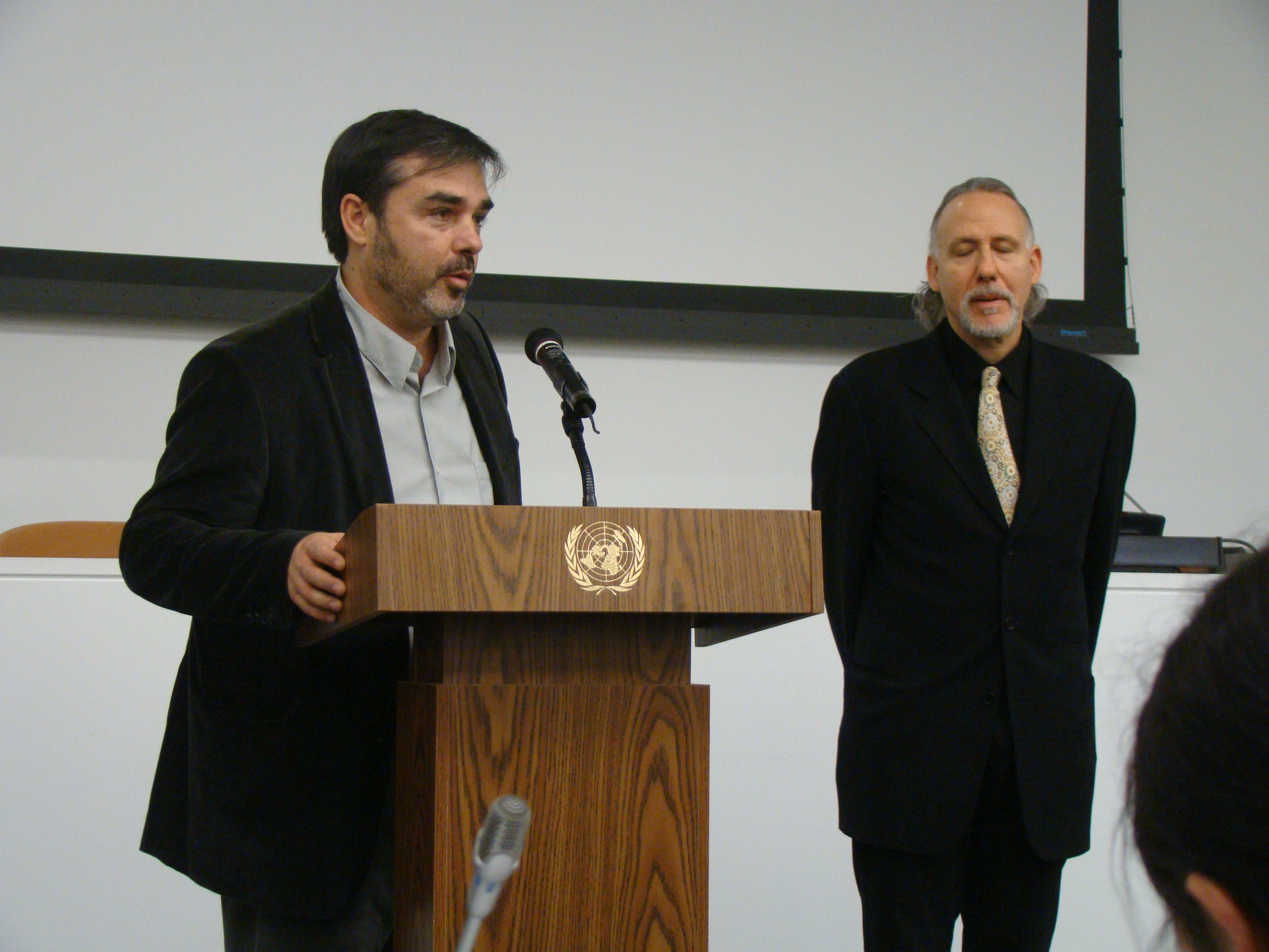 At UN headquarters in NYC presenting the film 