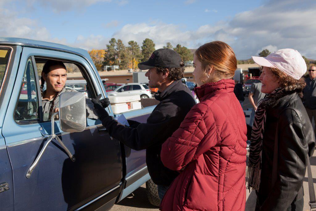 Tatanka Means with Director Lawrence Blume and Judy Blume on the set of Tiger Eyes