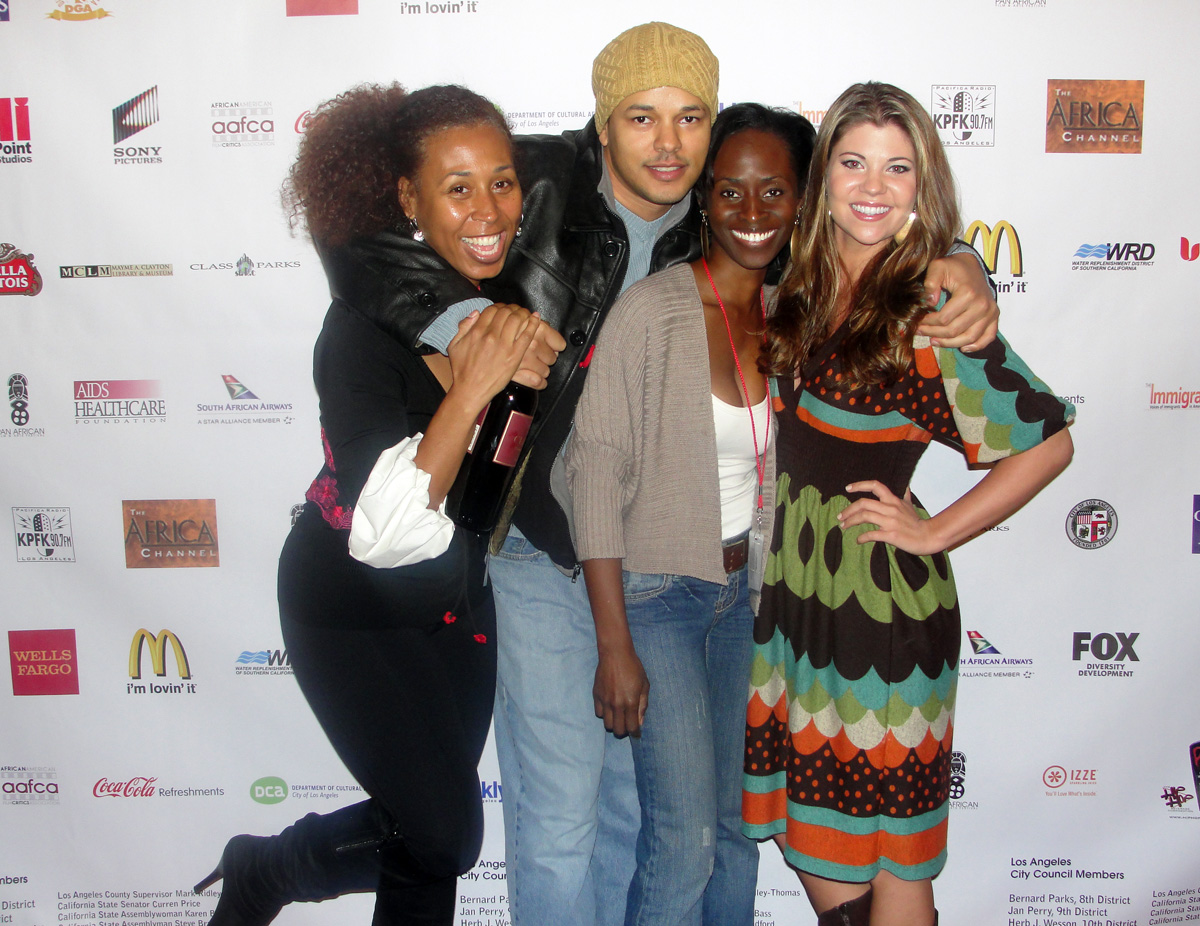 Writers/Producers/Actresses, Adenrele Ojo & Dele Ogundiran at the 2011 Pan African Film Festival joined by the film's director, Christopher Scott Cherot and actress, Amy Pennell