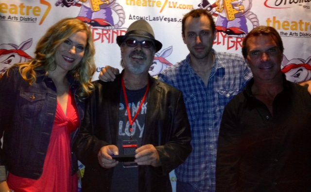 Tara with Gordon Bressack, Jody Barton and Tim Moran at the 2013 PollyGrind Film Festival.
