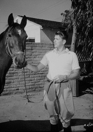 Ronald Reagan at his ranch in Northridge California C. 1948