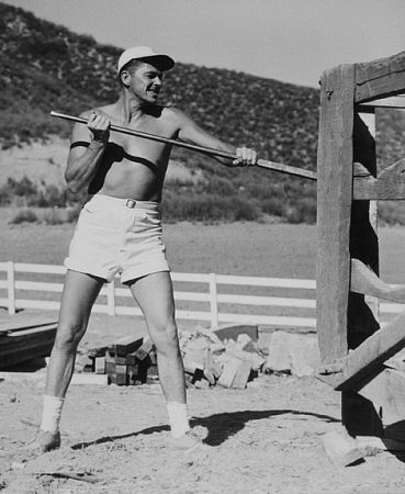 Ronald Reagan at his ranch in Northridge California C. 1948