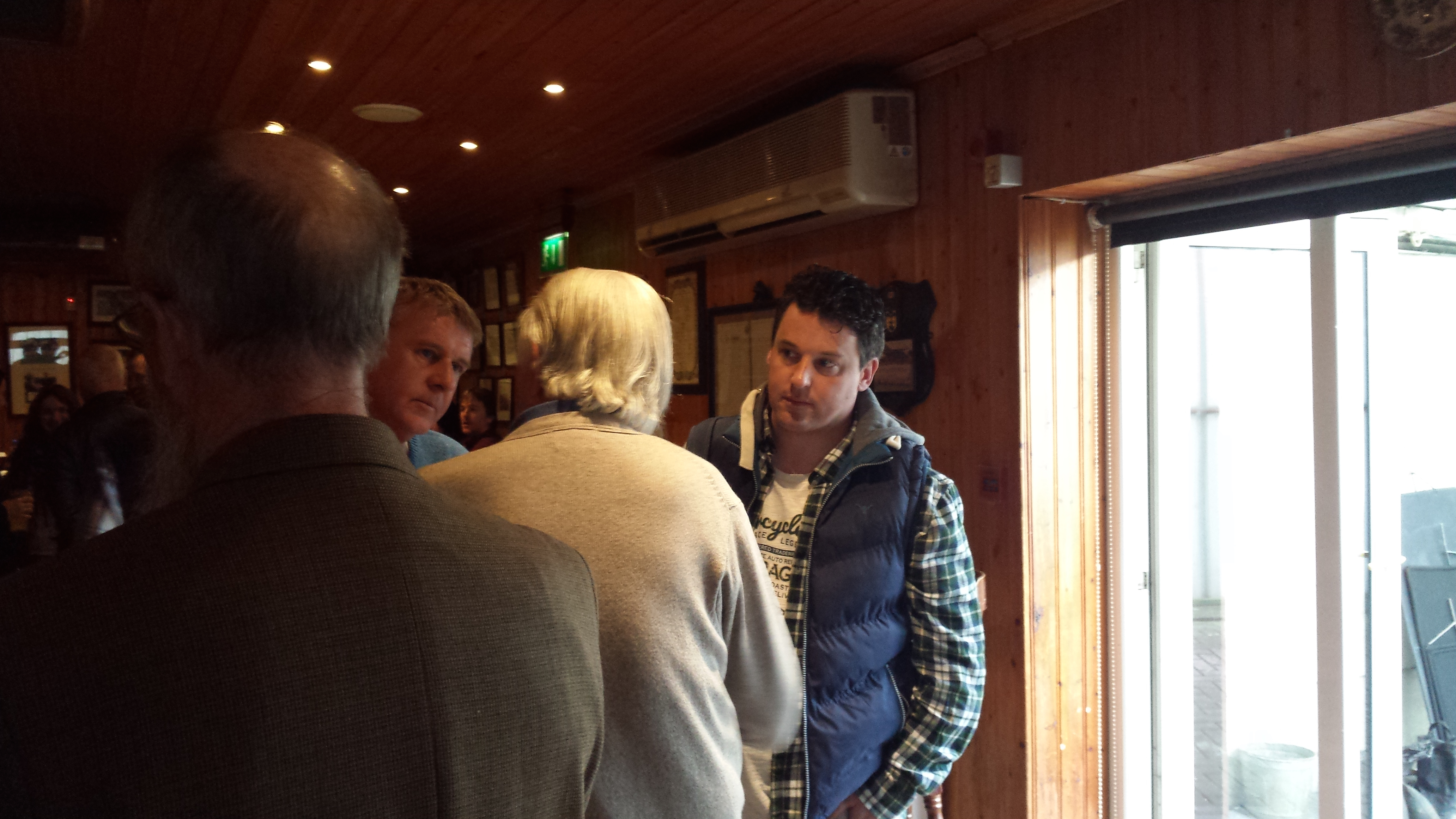 Brian Walsh and Declan Reynolds talking to director Jack Conroy before a scene on THE GAELIC CURSE.