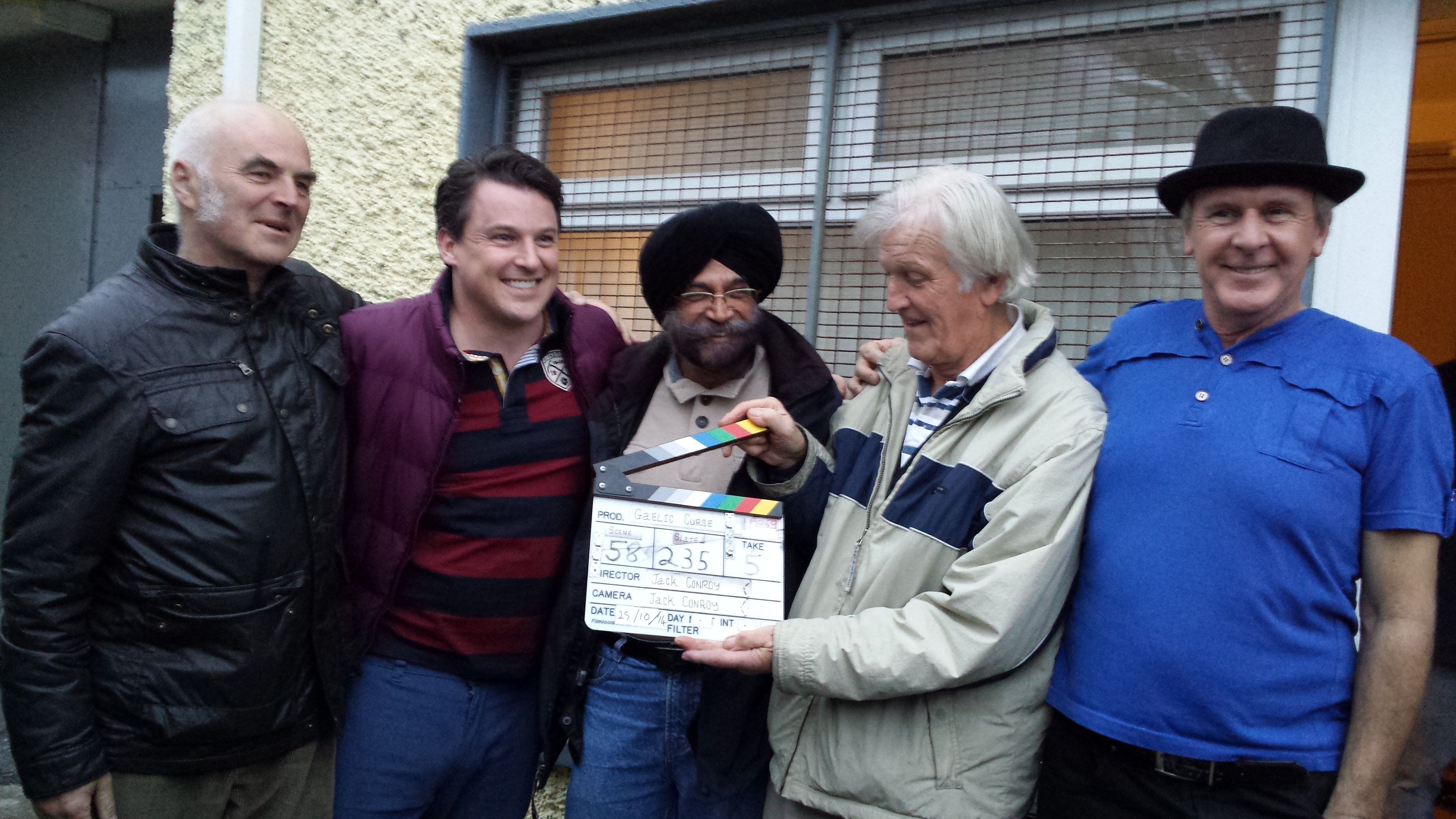 Nick McCarthy, Declan Reynolds, Opender Singh, director Jack Conroy and writer / producer Brian Walsh on final scenes of THE GAELIC CURSE (Oct 2014)