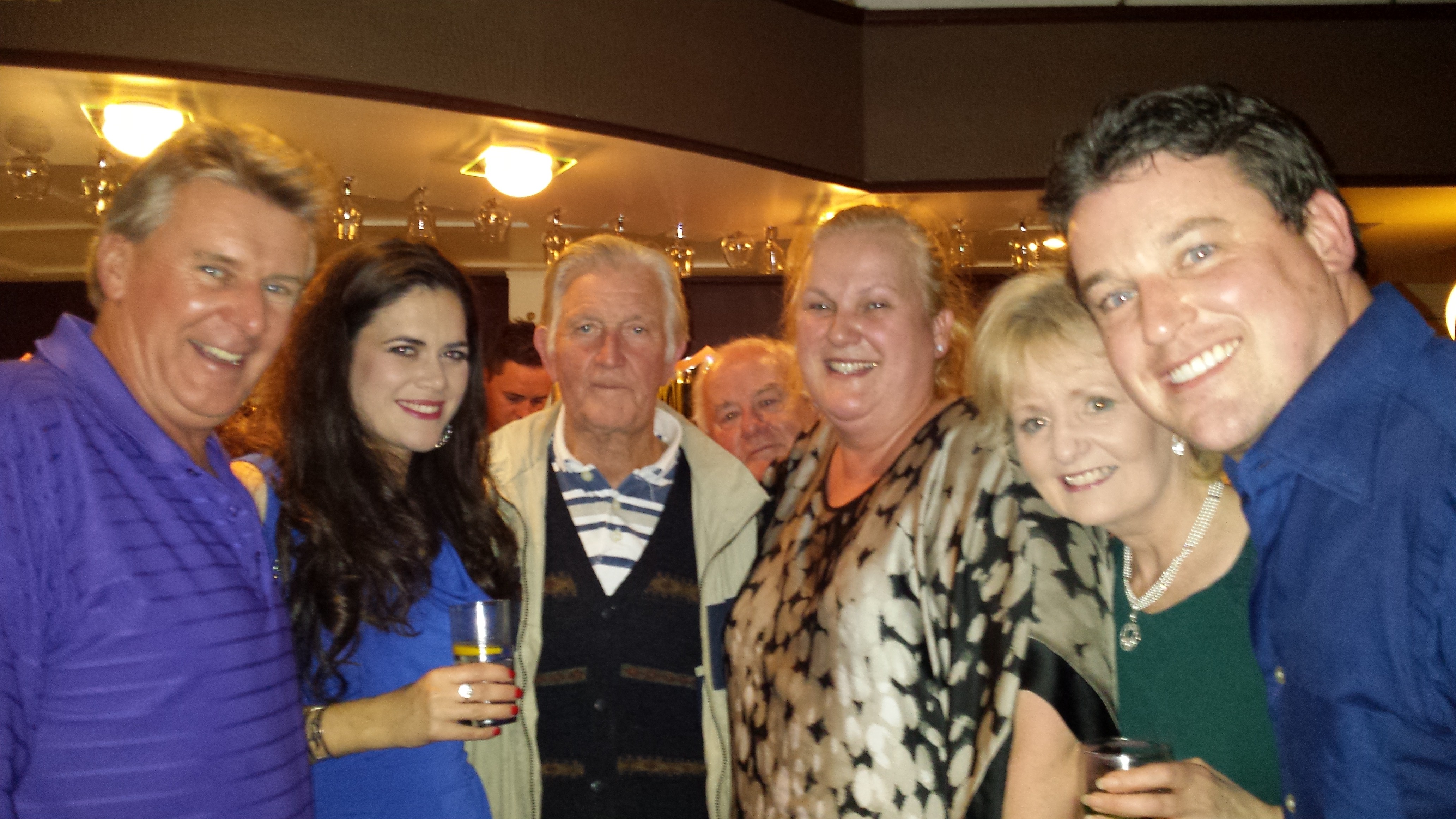 Brian Walsh (Writer / Producer), Norah King, Jack Conroy (Director / DOP), Edwina Forkin (Producer), Annette Walsh (Agent @ Castannettenow) and Declan Reynolds at THE GAELIC CURSE wrap party, Monasterevin, Co. Kildare.