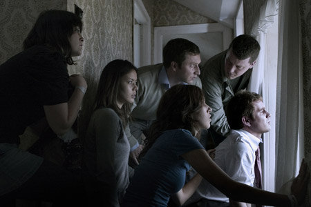 Declan Reynolds as James Conroy (top right) with other cast members in the horror film SEER (2008) http://www.seerthemovie.com
