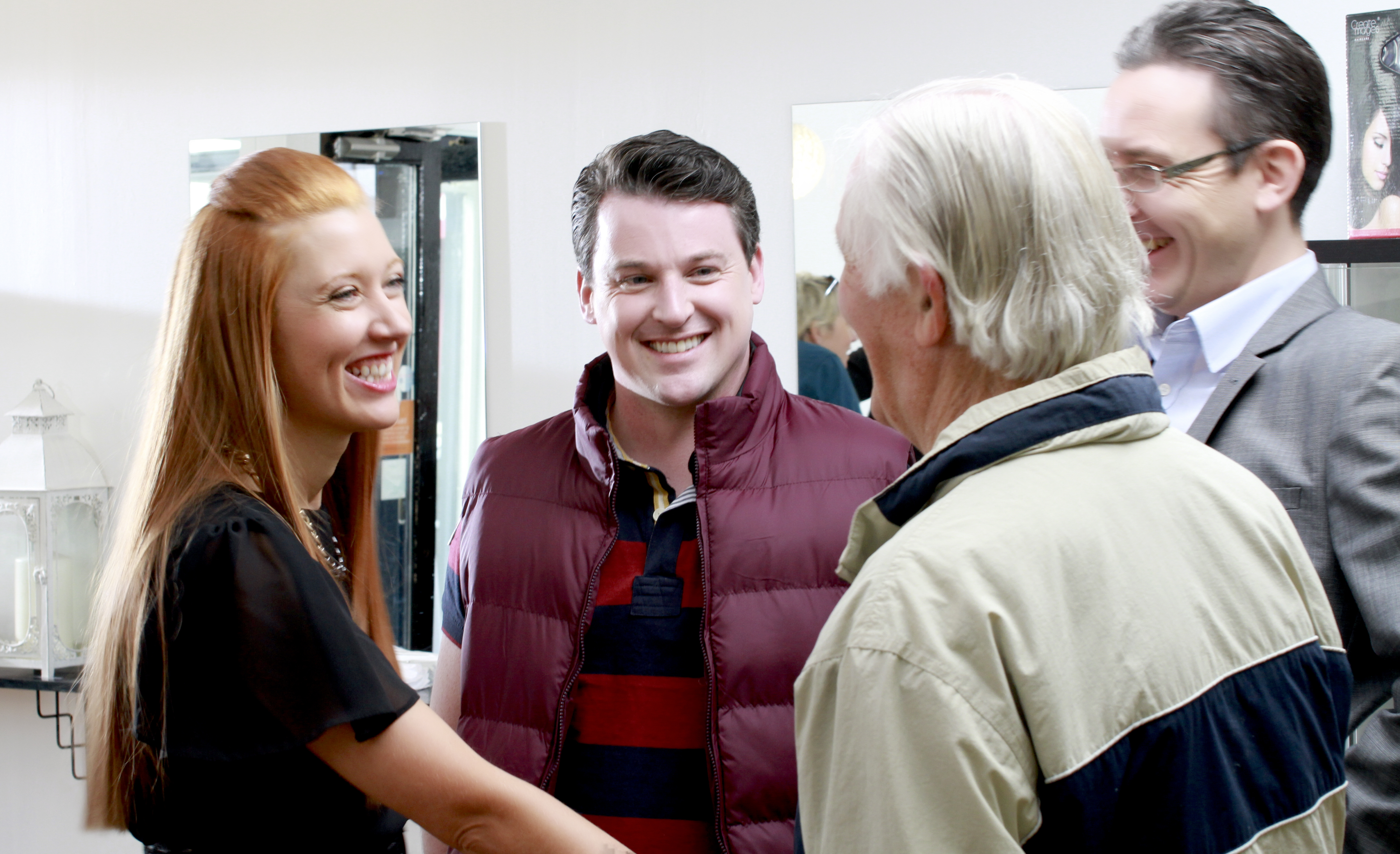 Amy Joyce Hastings, Declan Reynolds, Stephen Gibson (Producer) speaking with director Jack Conroy on set of THE GAELIC CURSE (Oct 2014)