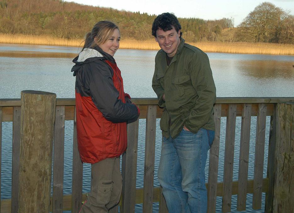 Christina Hughes and Declan Reynolds on set of short film FORGET YOURSELF (2006)