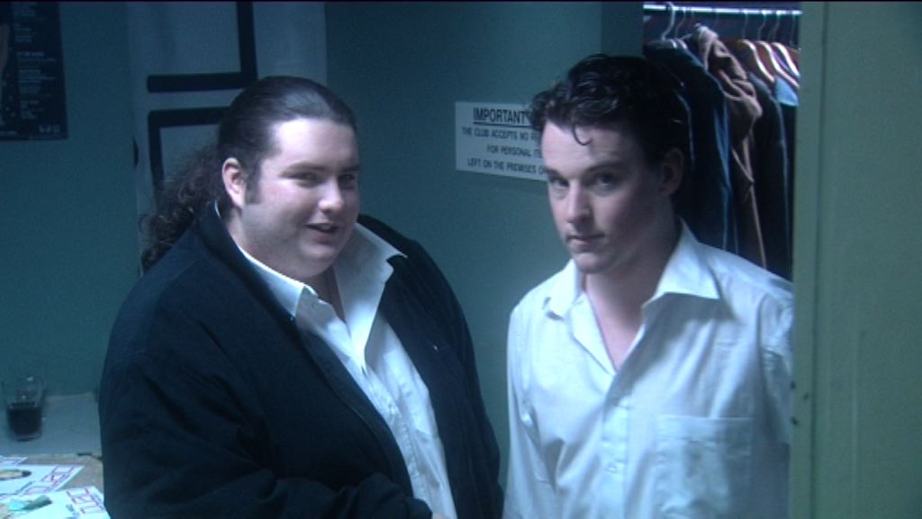 ANDY (Dominic Burns) and LEE (Declan Reynolds) in THE NIGHTCLUB DAYS (2013)