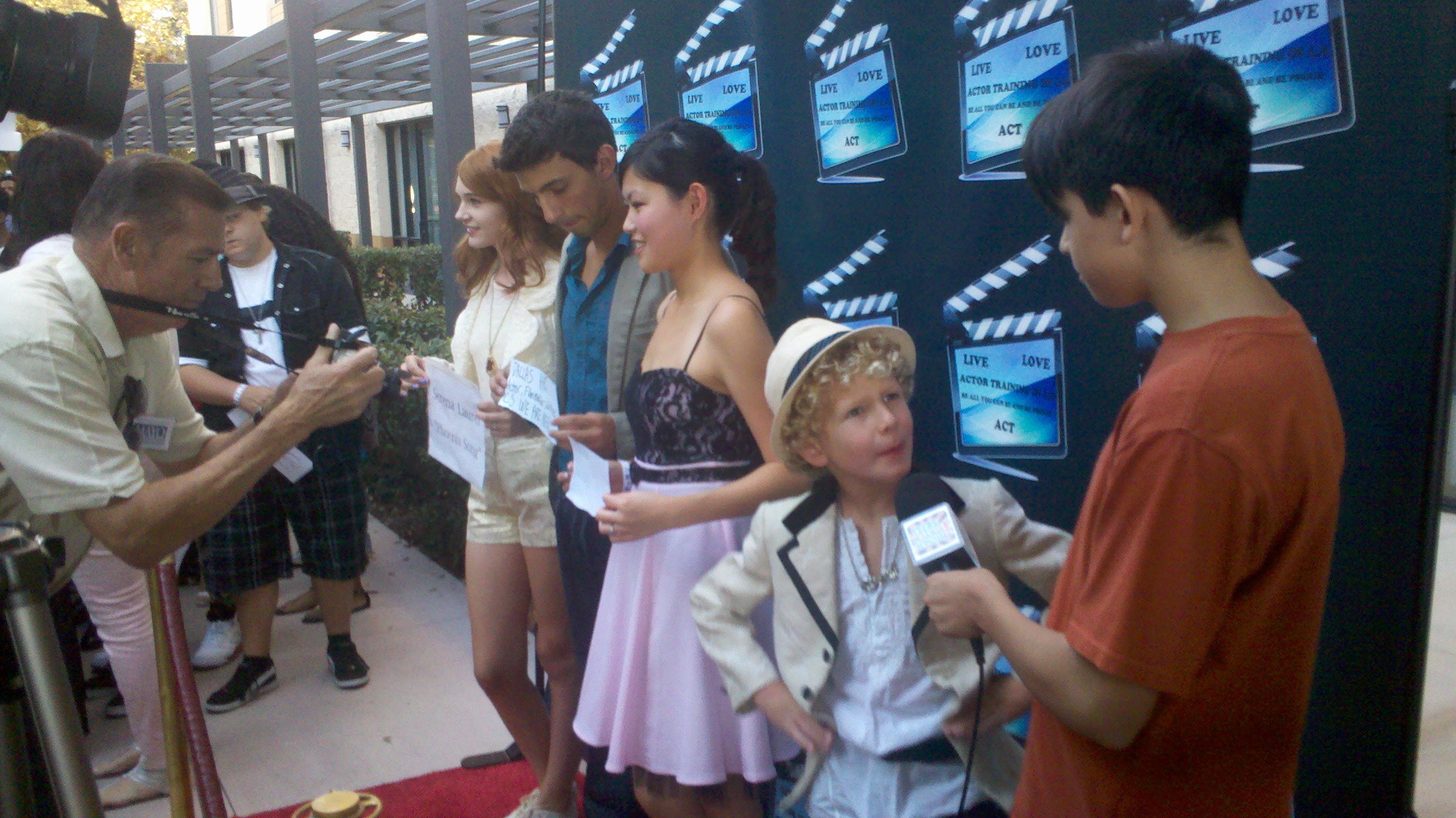 Marcus interviewing at Actor Training in LA Red Carpet Event.