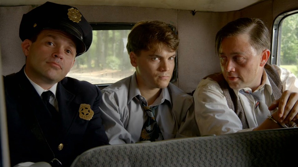 Judd Lormand, Emile Hirsch and Garrett Kruithof in Bonnie and Clyde (2013).