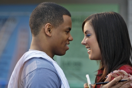 Still of Jessica Stroup and Tristan Wilds in 90210 (2008)