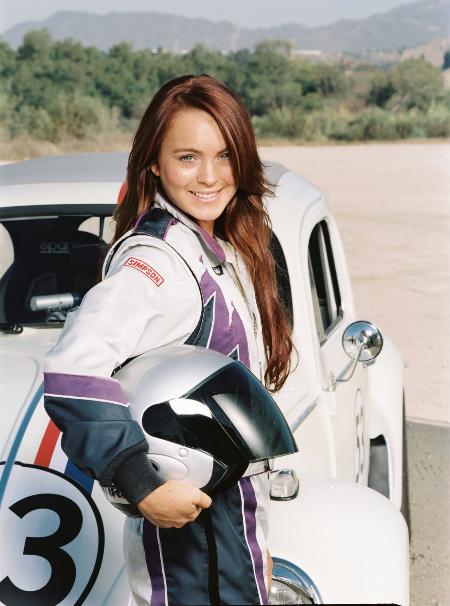 Lindsay Lohan and Herbie The Love Bug in Herbie Fully Loaded (2005)