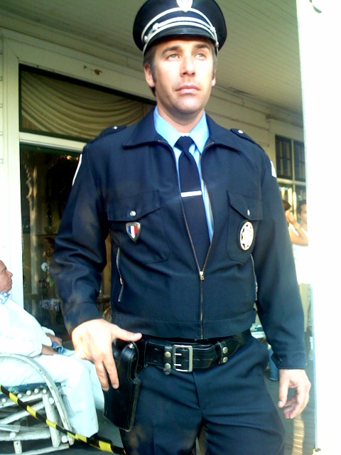Playing a French Police officer, in 