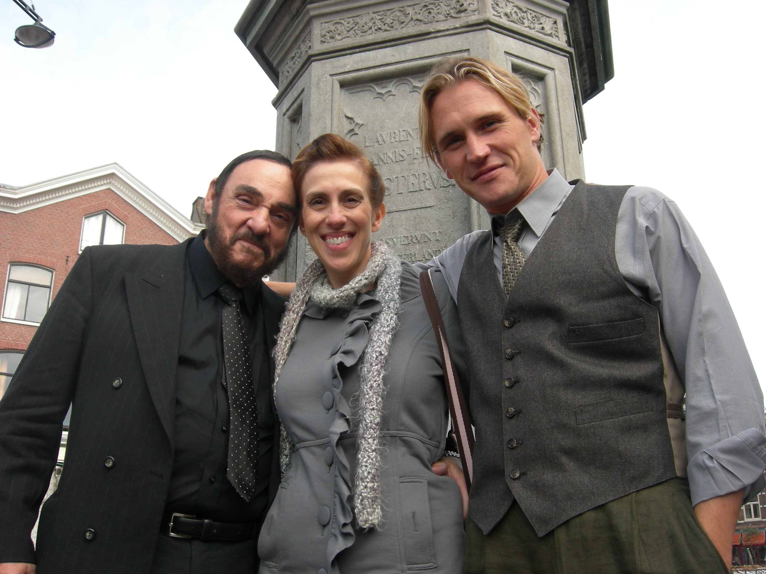 John Rhys-Davies,David Jenkins and Mimi Sagadin on location in Haarlem, Netherlands. Sept.2010