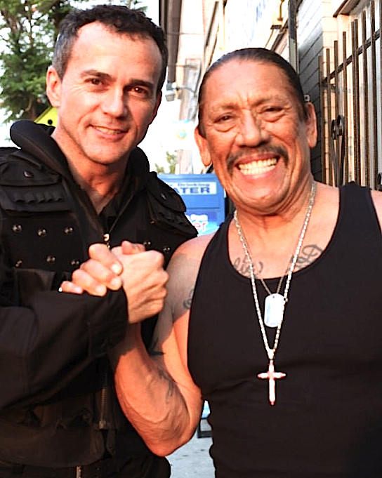 Matt Cinquanta and Danny Trejo on the set of 'Beyond Justice'