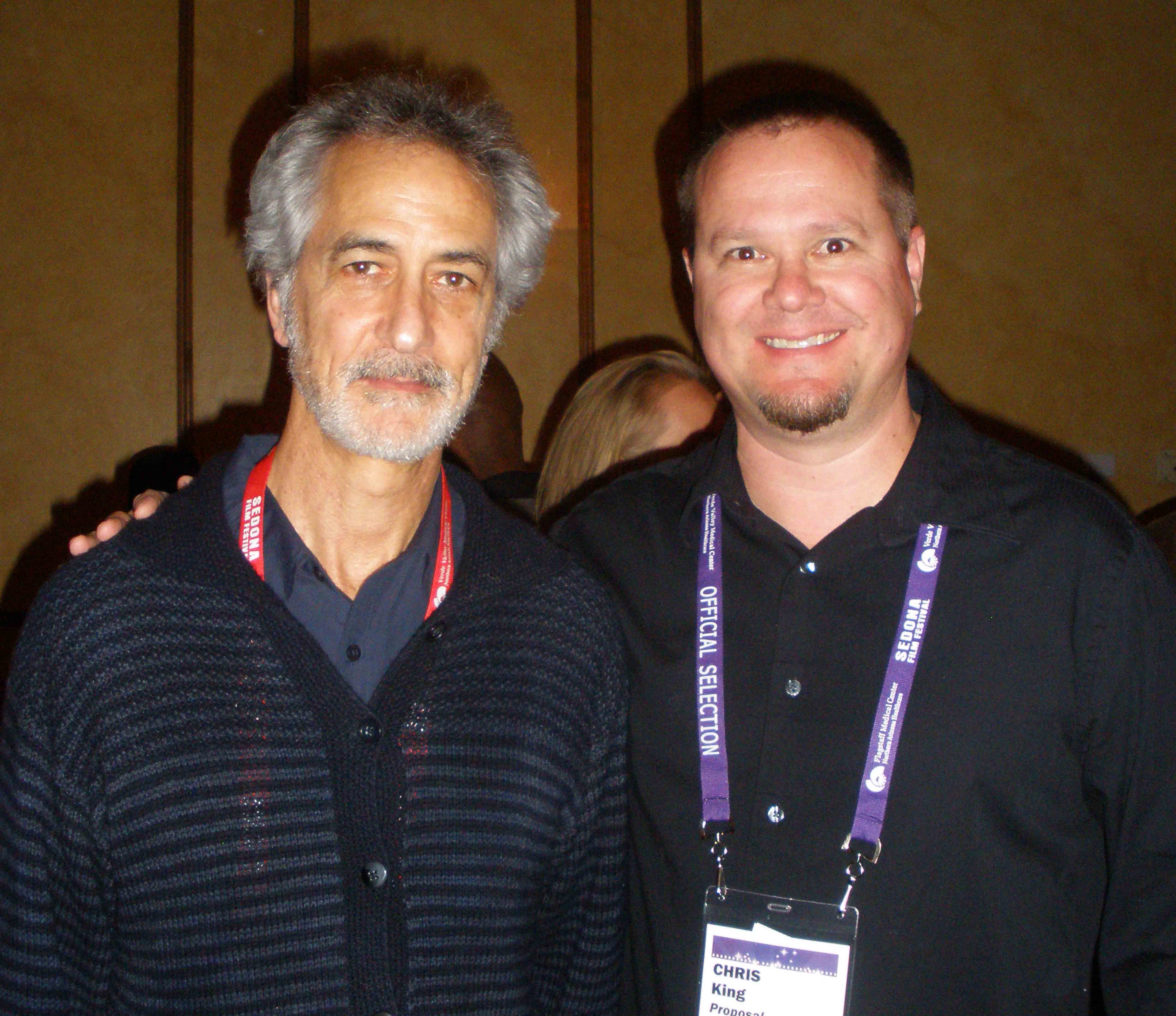 Chris King with actor David Strathairn at Sedona Film Festival.