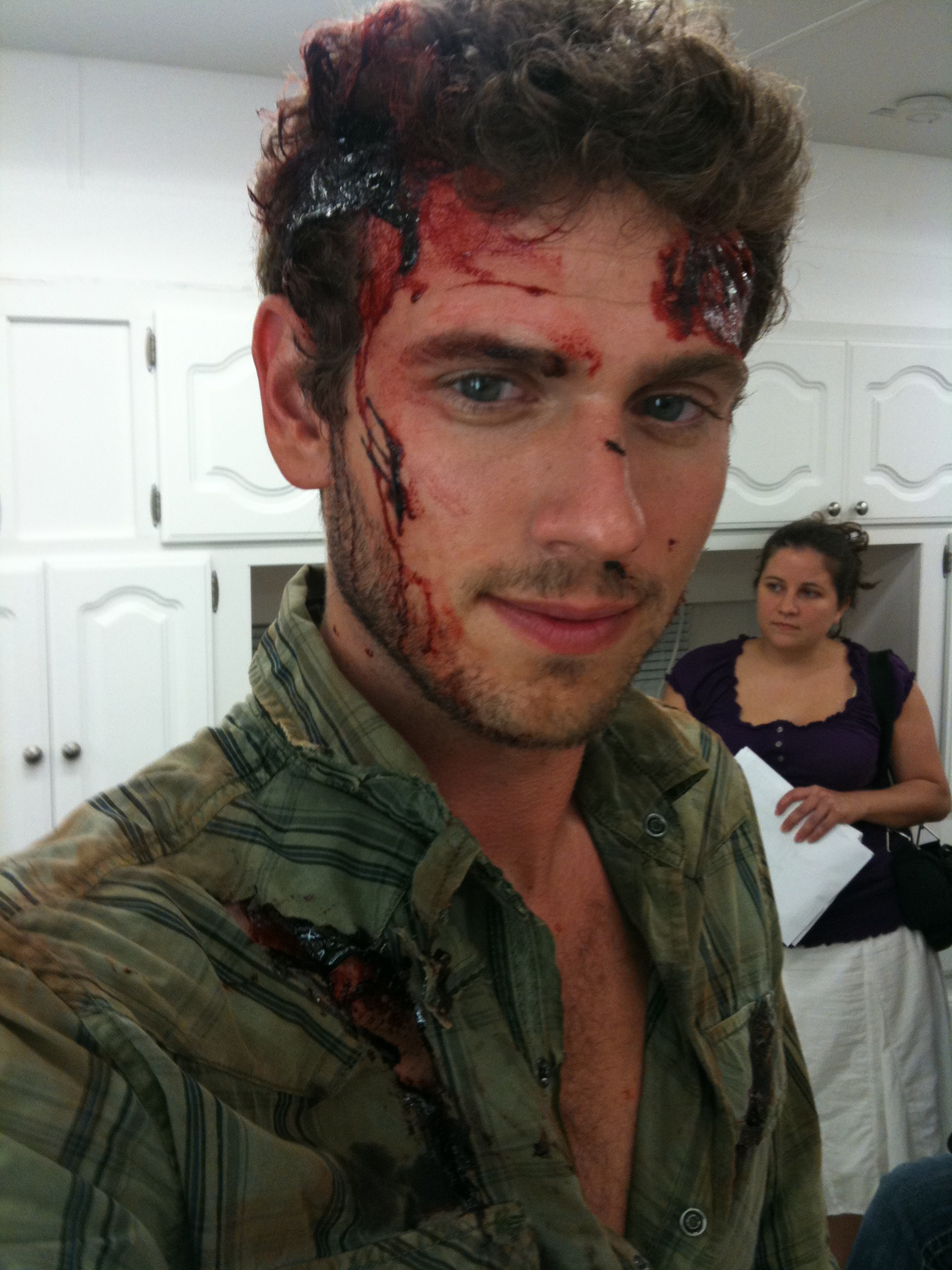 Special Effects makeup by Carlos Savant for the film MOTHMAN. Connor Fox