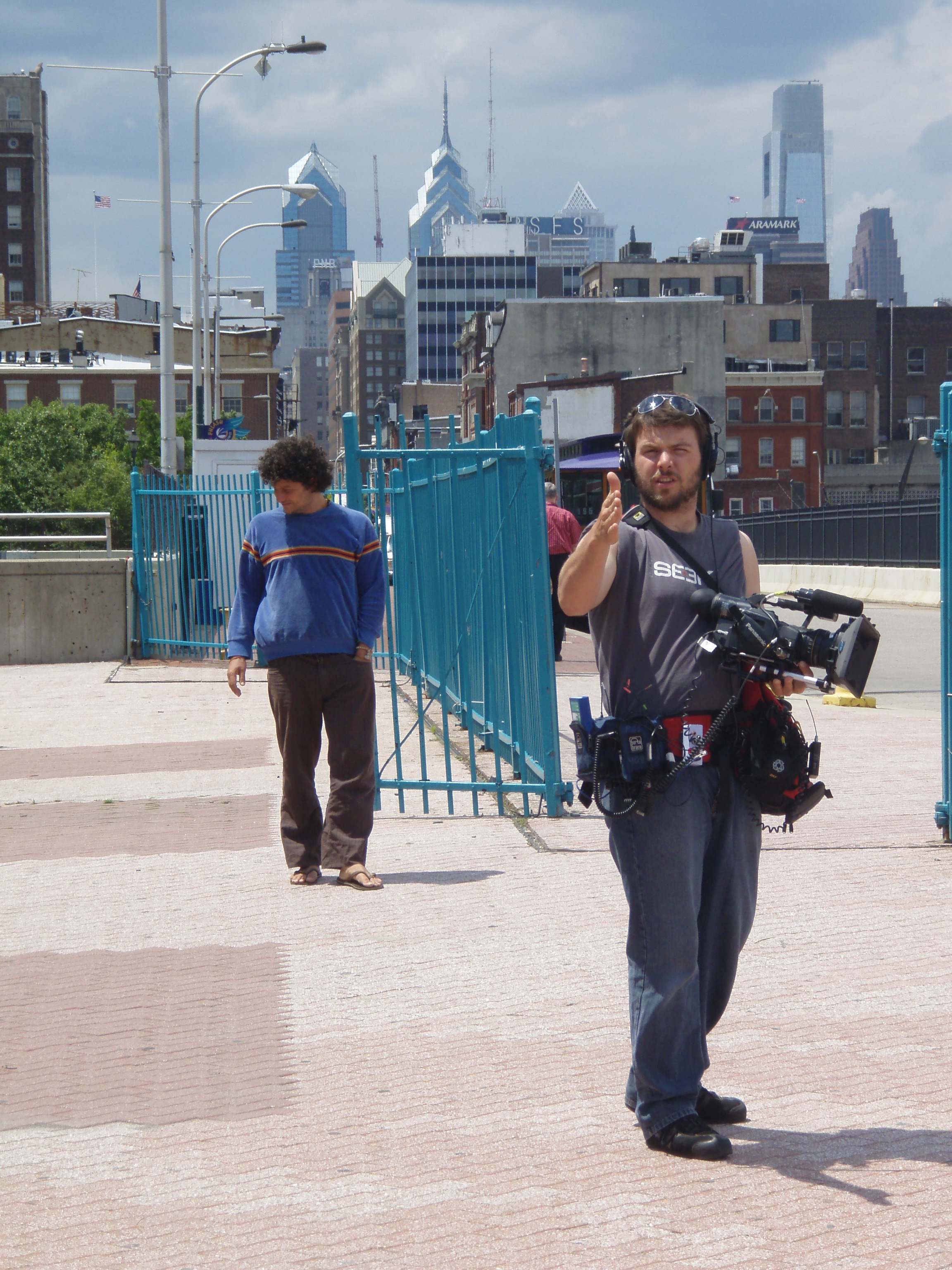 Derek Hallquist on location for G-Word in New York City.