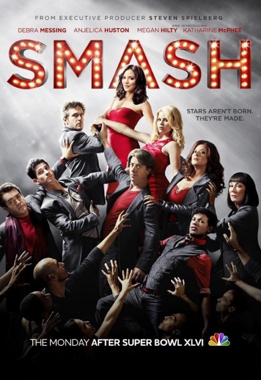 Anjelica Huston, Debra Messing, Brian d'Arcy James, Jack Davenport, Christian Borle, Raza Jaffrey, Katharine McPhee, Megan Hilty and Jaime Cepero in Smash (2012)