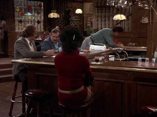 Still of Ted Danson, Kelsey Grammer and John Ratzenberger in Cheers (1982)