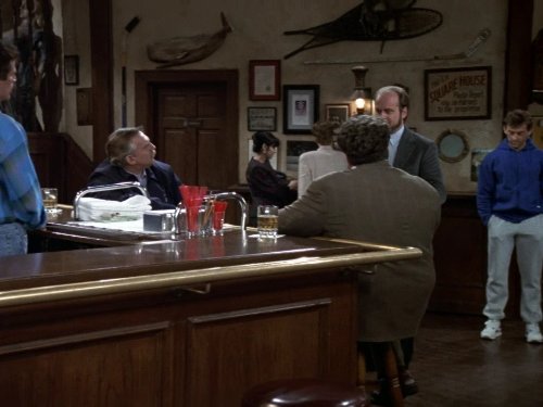 Still of Kelsey Grammer and John Ratzenberger in Cheers (1982)