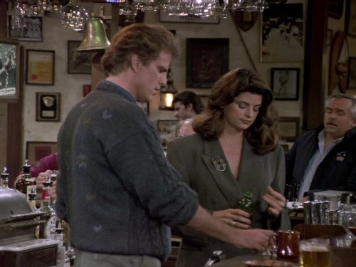 Still of Kirstie Alley, Ted Danson and John Ratzenberger in Cheers (1982)