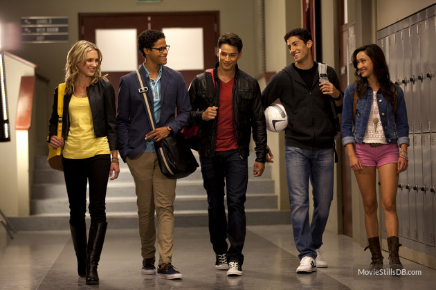 Christina Masterson with cast on set of 'Power Rangers Megaforce'