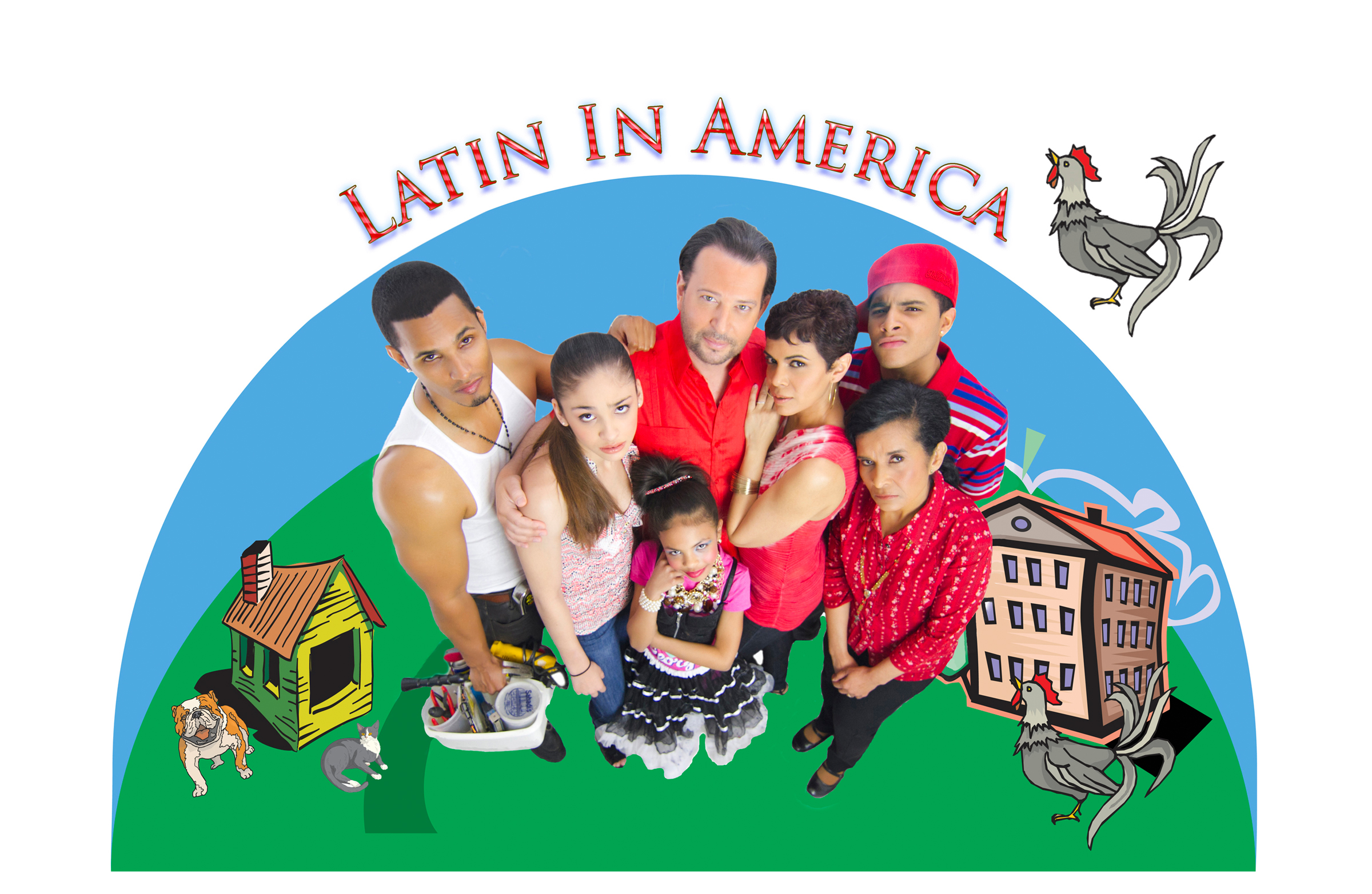 With our amazing cast of LATIN IN AMERICA. Show Creator Corina Katt Ayala as Lucescita, Christian Keiber as Norberto, Denia Brache as Mama Juana, Marina Alessandra as Janish, Jesus Cabreja as Chucho and the talented newcomer Brianna Ayala.