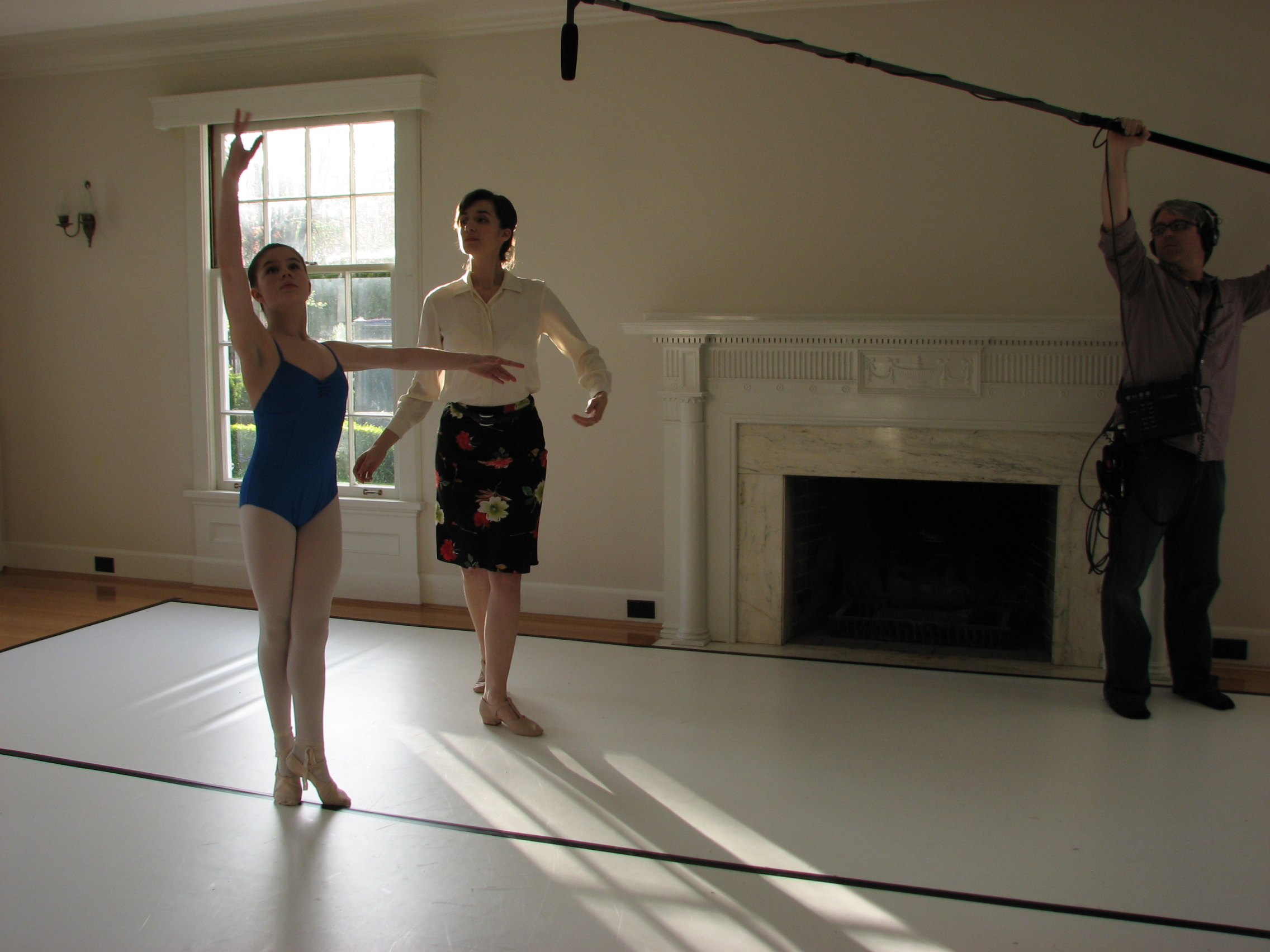 Olesia Shewchuk (as Madame Savina) and Gillian Lonergan (as Samantha) on set of the feature film, DANCING WITH SHADOWS (2012).