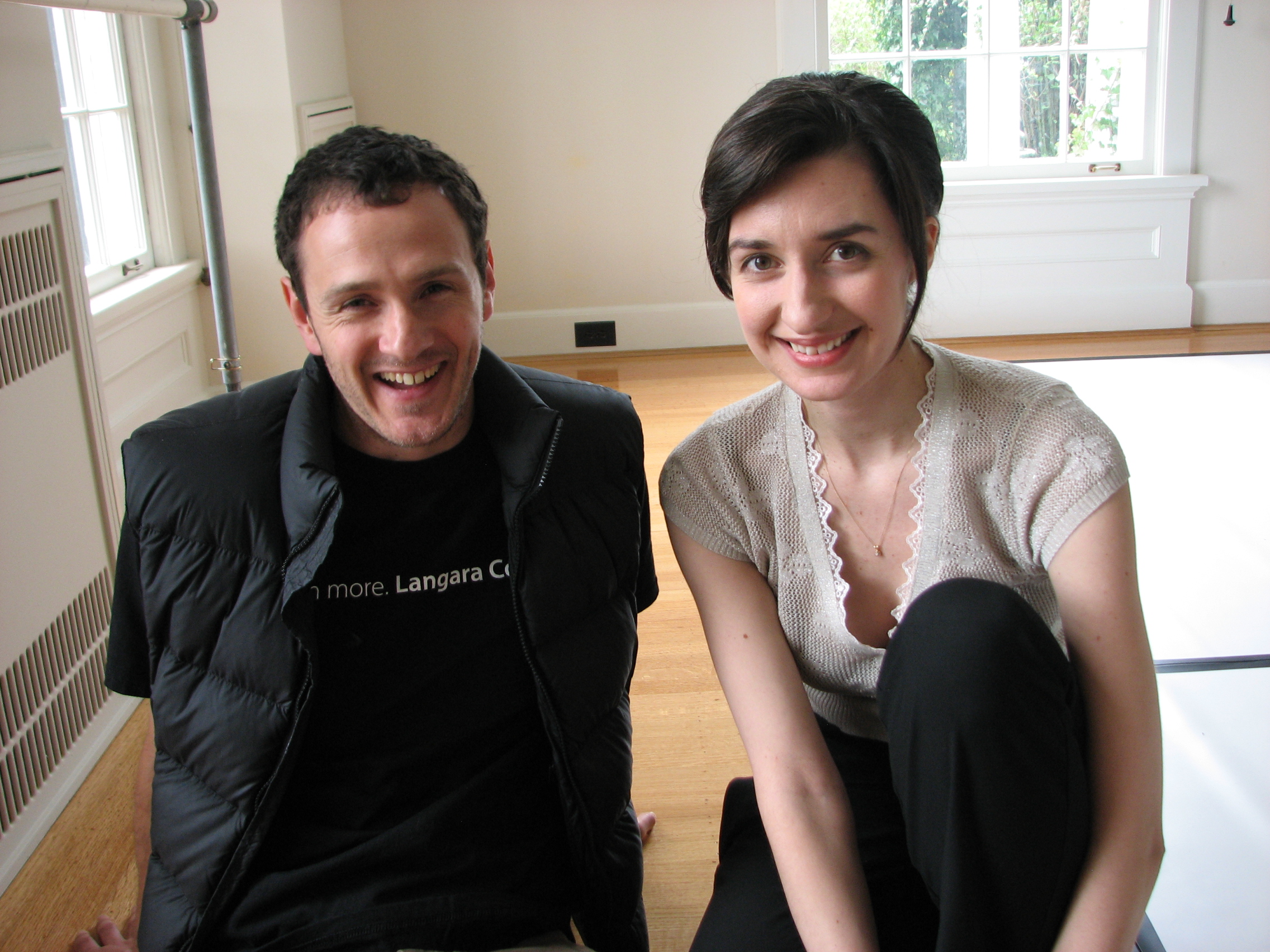 Director Byron Lamarque and Actress Olesia Shewchuk on set of Dancing with Shadows (2012)