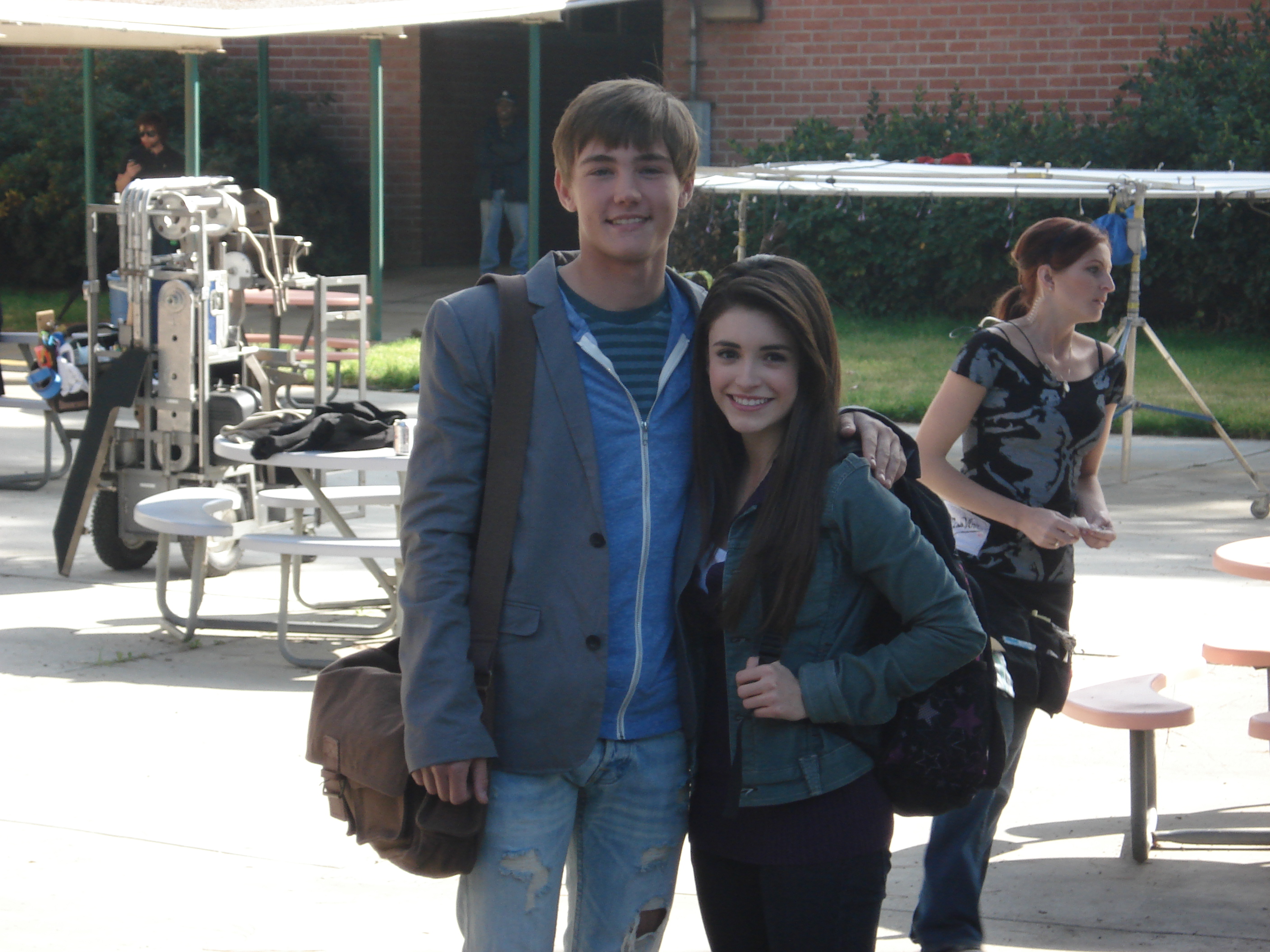 Randy Shelly and Daniela Bobadilla on the set of Oliver's Ghost 2011