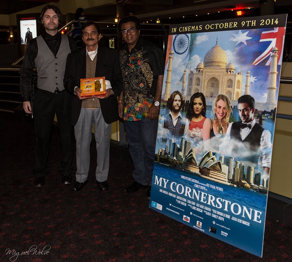 James Morcan with Stanley Joseph at a screening of My Cornerstone