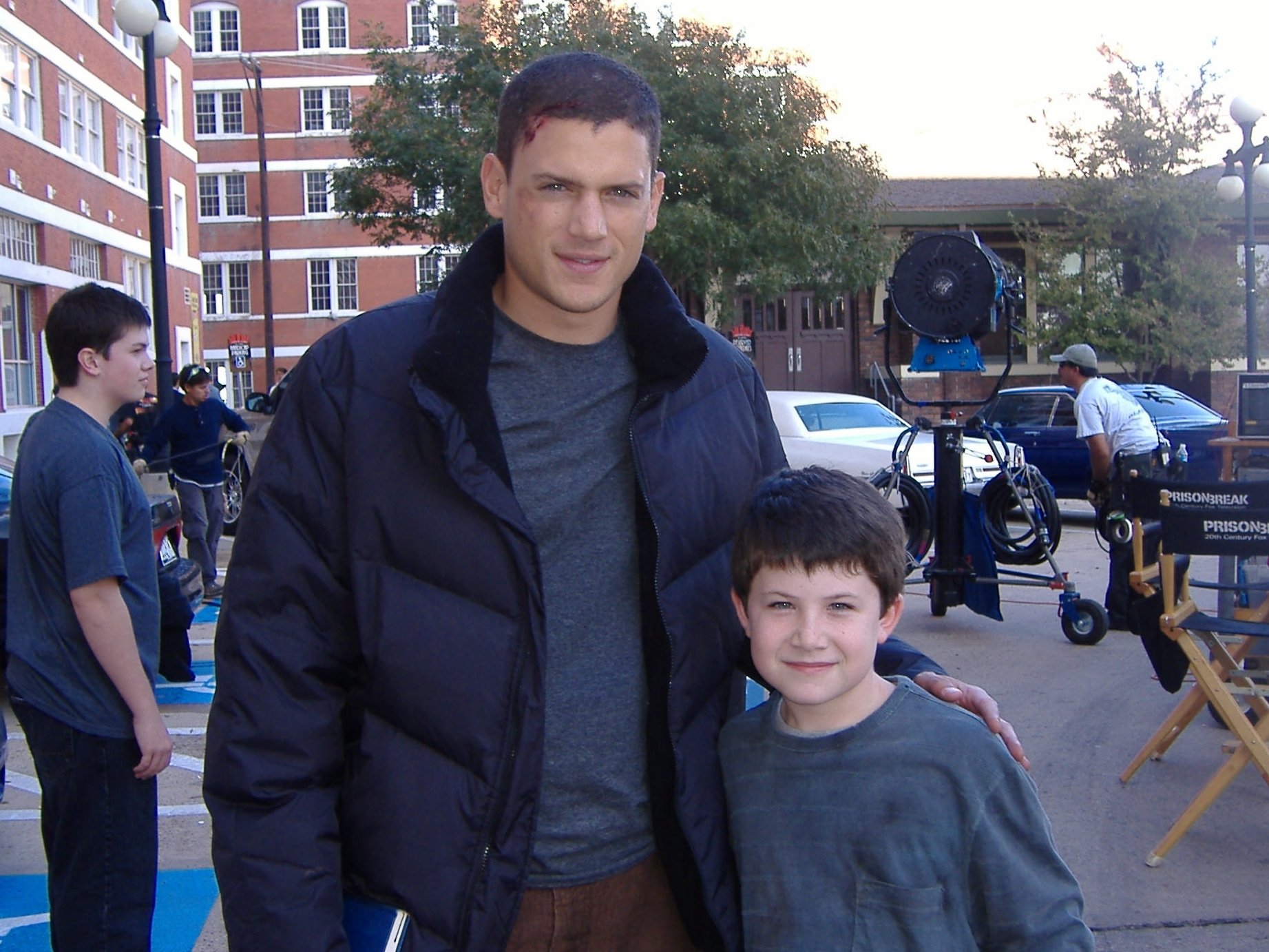 Dylan and Wentworth Miller on the set of Prison Break