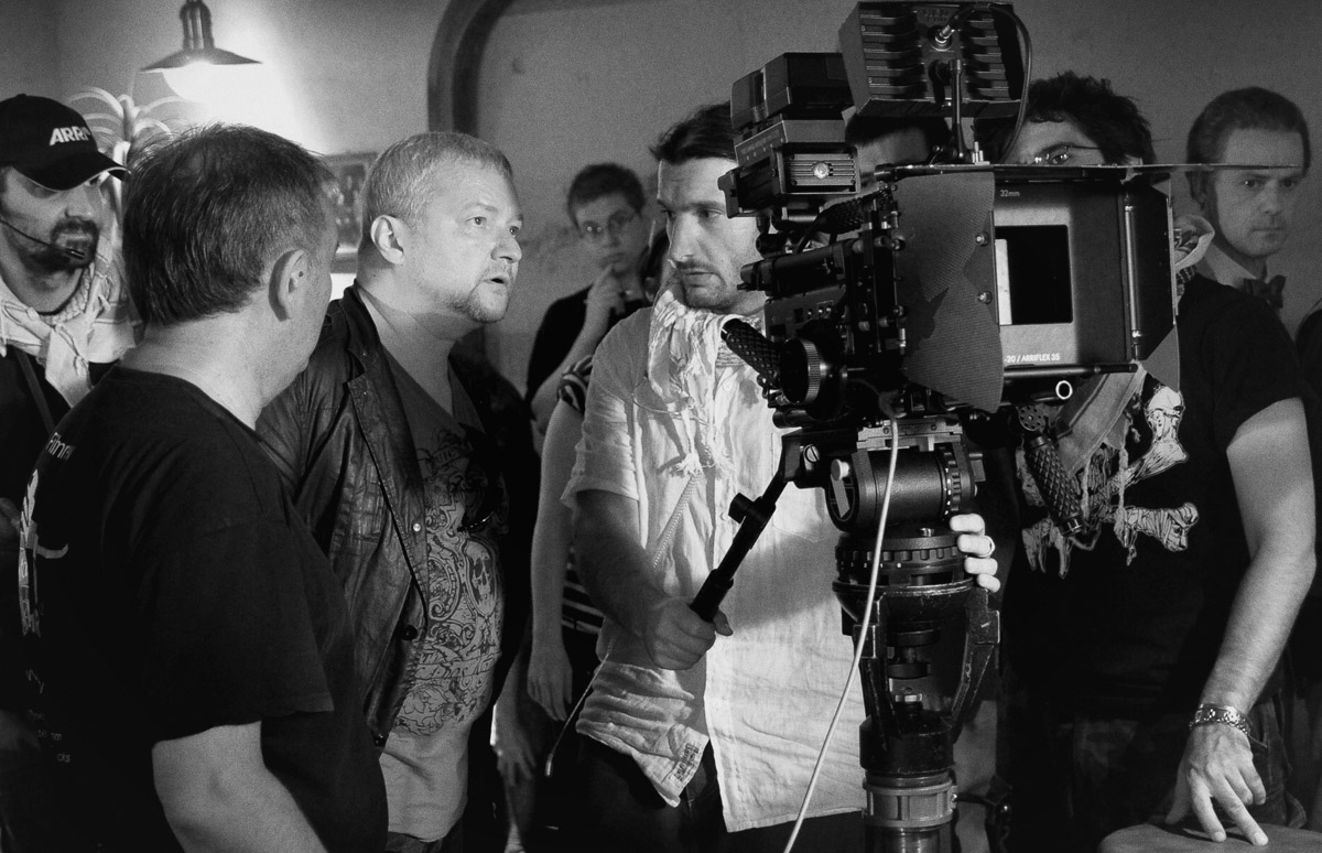 Director Dinko Tucakovic and dp. Nemanja Jovanov on set of Dr. Ray and His Devils